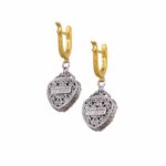 Drop triangle earrings in Sterling Silver and Gold-plated parts