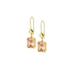 Emerald Cut Drop Earrings in k14 yellow Gold