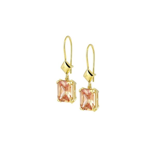 Emerald Cut Drop Earrings in k14 yellow Gold