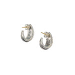 Half Hoop Earrings Ruby 18k Gold and Silver 1162 back