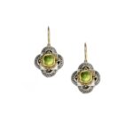 Handmade Earrings in k18 Gold and Silver 1007
