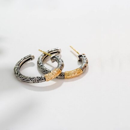 Hoop Earrings in 18k Gold and Silver 1999