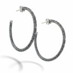 Large Hoop Earrings 3.7cm Sterling Silver 925