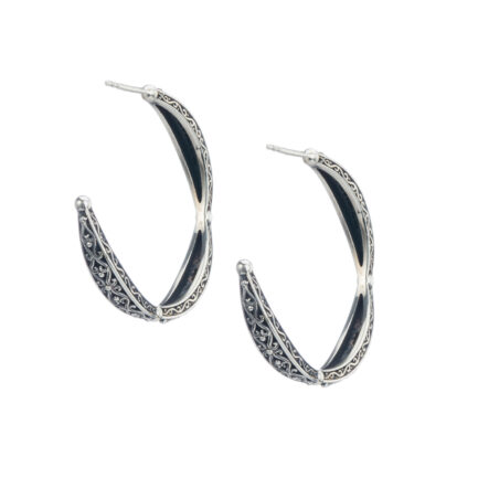 Large Hoop Earrings Sterling Silver 925