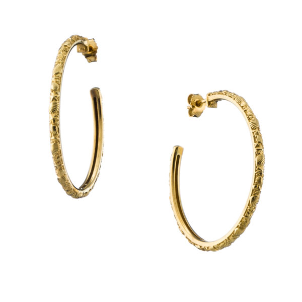 Large Hoop Earrings 3.7cm in Gold plated Sterling Silver 925