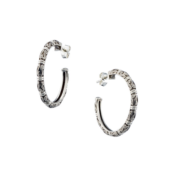 Medium Hoop Earrings in Sterling Silver 925