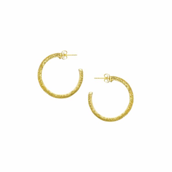 Medium Hoop Earrings 2.5cm in Gold plated Sterling Silver 925