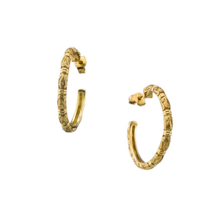 Medium Hoop Earrings in Gold pated Sterling Silver 925