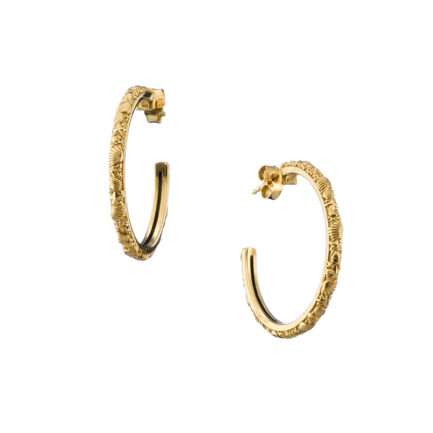 Medium Hoop Earrings 2.7cm in Gold plated Sterling Silver 925