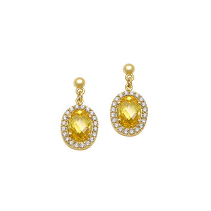 OVAL Drop Earrings in k14 yellow Gold