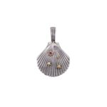 Seashell Pendant in 18k Yellow Gold and Silver 3430b