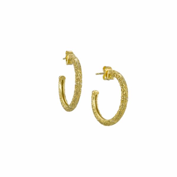 Small Hoop Earrings 2.0cm in Gold plated Sterling Silver 925