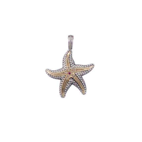 Starfish Pendant in 18k Gold and Silver 3425 diamond