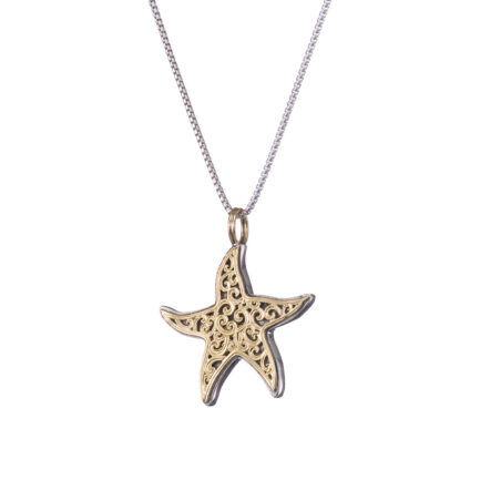 Starfish Pendant in 18k Gold and Silver 3426