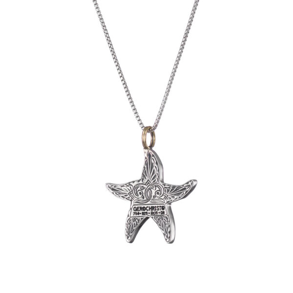 Starfish Pendant in 18k Gold and Silver 3426 back