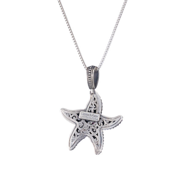 Starfish Pendant in 18k Gold and Silver with Ruby 3424 back