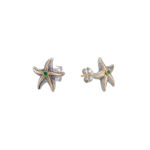 Starfish Stud Earrings in 18K Gold and Silver 10024 tsavorite t