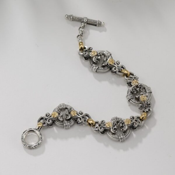 Vintage Floral Bracelet in Gold and Silver - Image 3