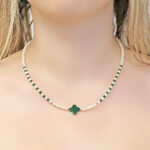 FreshWater Pearl Necklace with Malachite