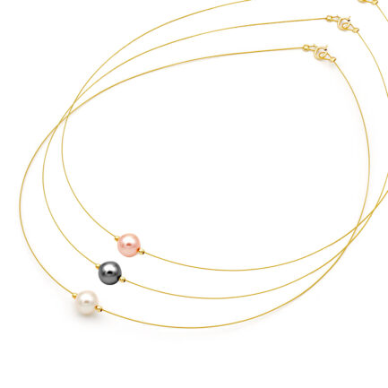 Necklace with Freshwater Pearl 8-9mm and 14K gold beads
