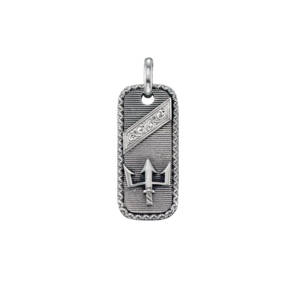 Poseidon’s Trident Talisman Pendant in Sterling Silver 925