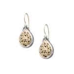 Teardrop Pendant in 18K Yellow Gold and Sterling Silver with Rubies