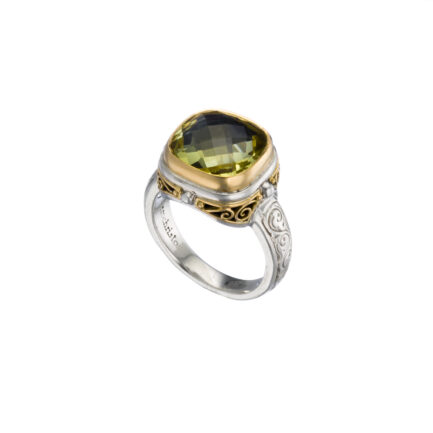 Classic ring in 18K Gold and Silver with Lemon topaz