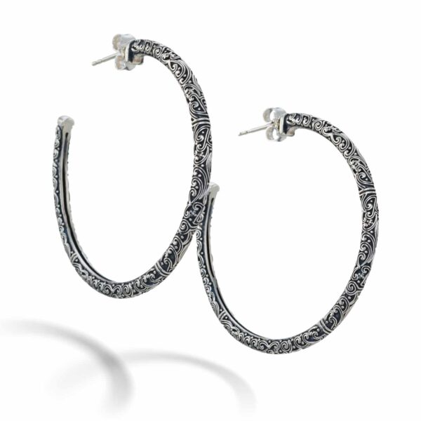 Large Hoop Earrings in Silver