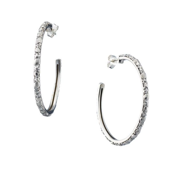 Large Hoop Earrings in Silver