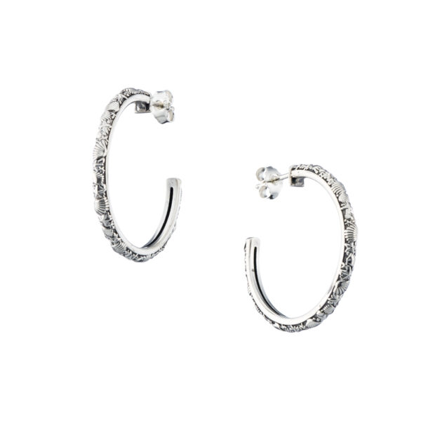 Medium Hoop Earrings in Silver