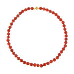 Necklace Red Coral Beads 8mm in k14