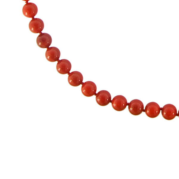 Necklace Red Coral Beads 8mm in k14