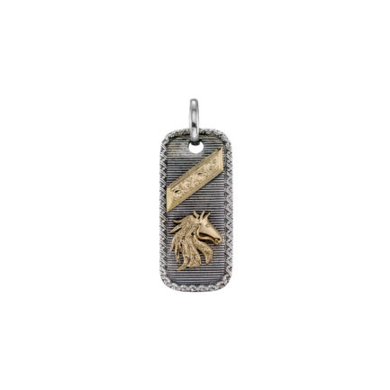 Horse Talisman Pendant in Silver & 18K Gold