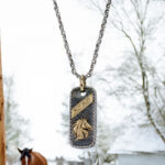Horse Talisman Pendant in Silver & 18K Gold
