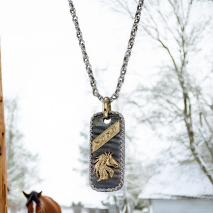 Horse Talisman Pendant in Silver & 18K Gold