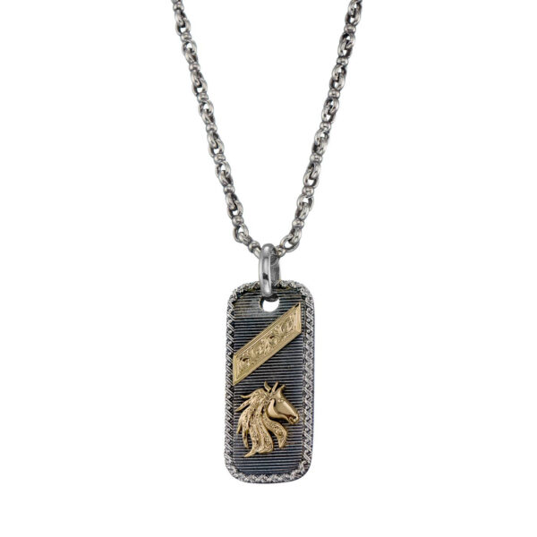 Horse Talisman Pendant in Silver & 18k Gold