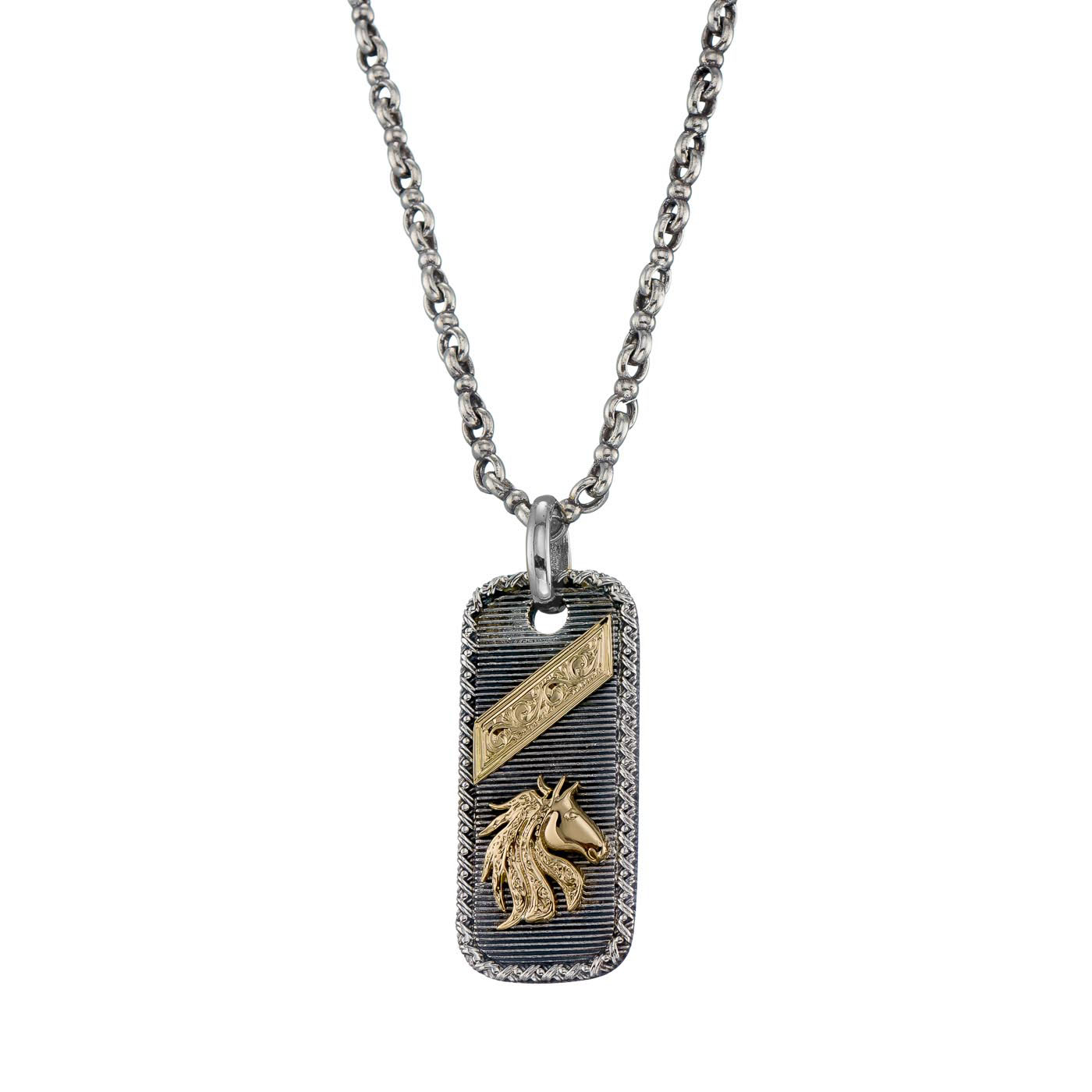Horse Talisman Pendant in Silver & 18k Gold
